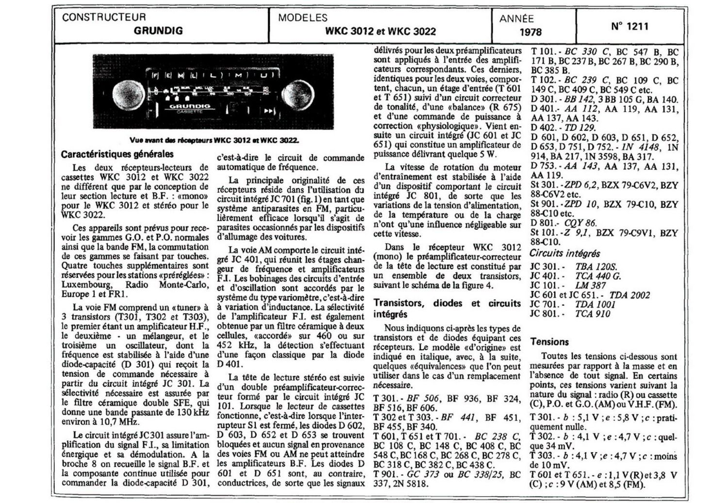 Grundig WKC 3012 WKC 3022 Service Manual