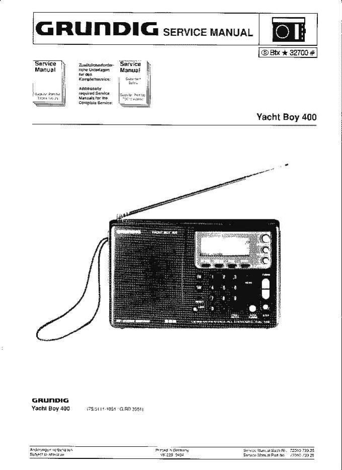 Grundig Yacht Boy 400 Service Manual