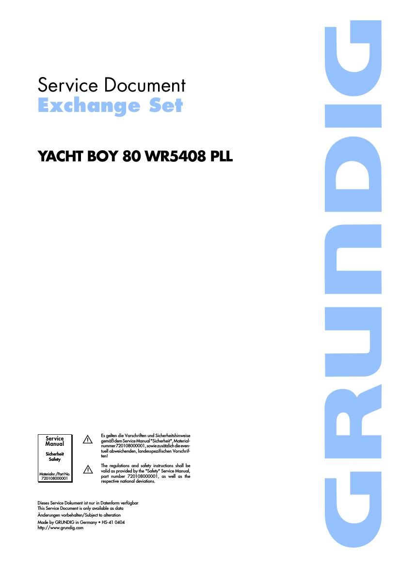 Grundig Yacht Boy 80 Service Manual