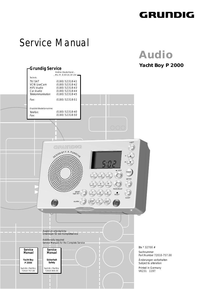 Grundig Yacht Boy P 2000 Service Manual