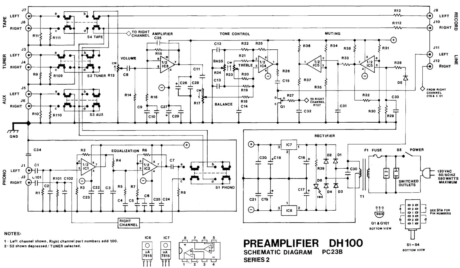 Hafler DH100 Schematic