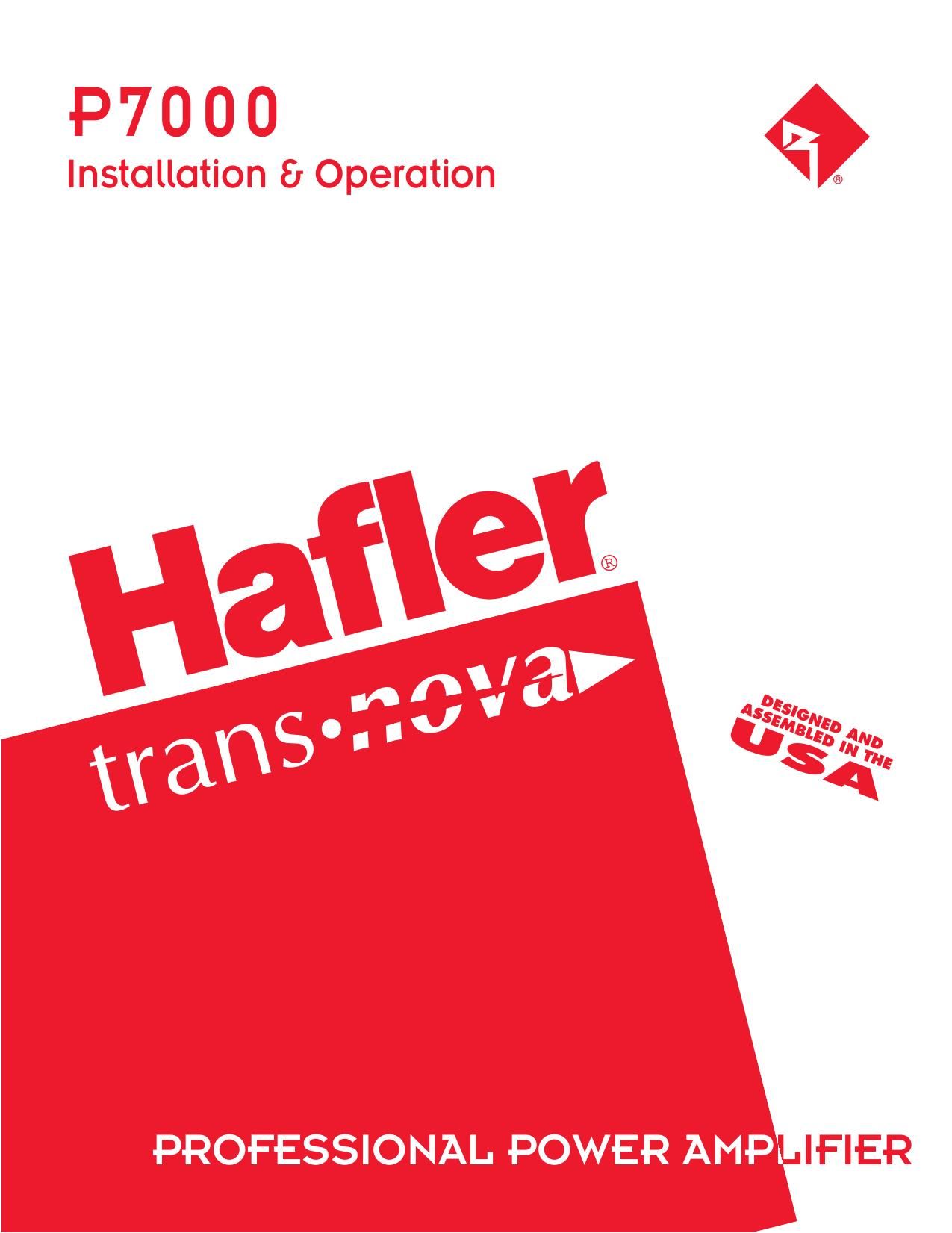 Hafler P7000 Owners Manual