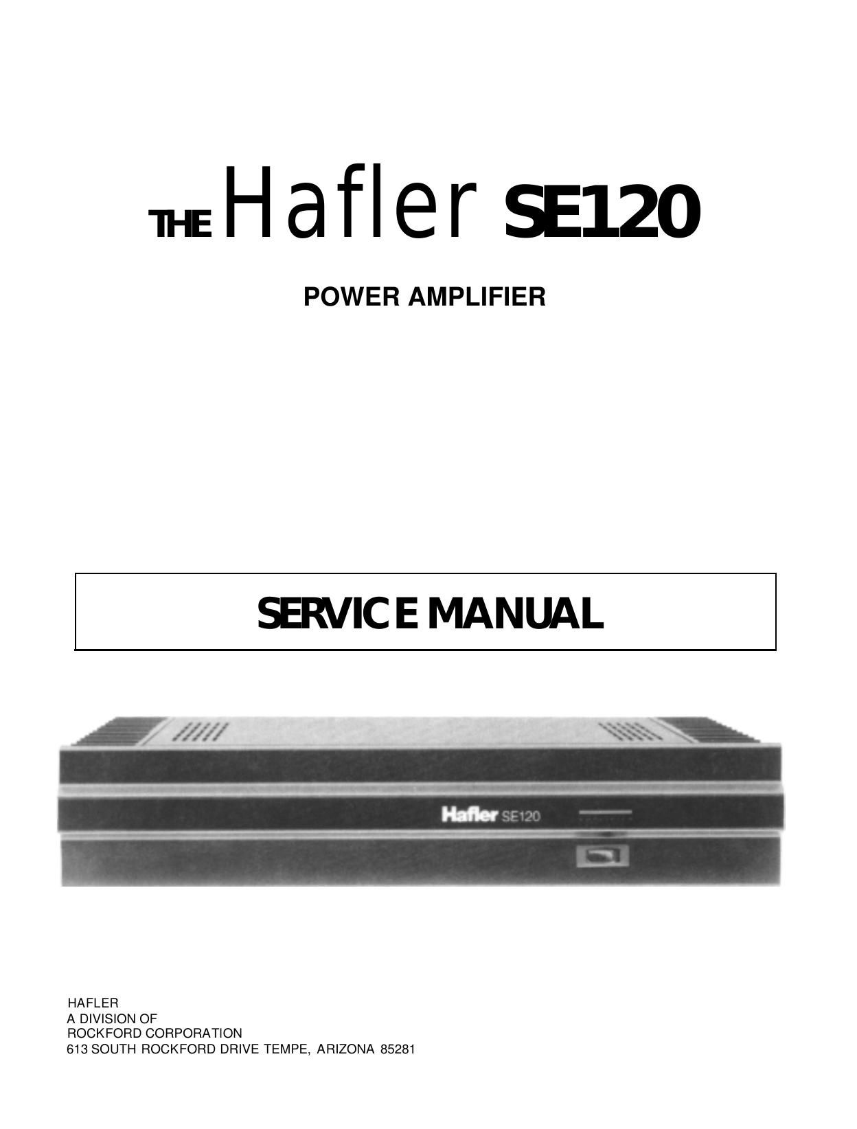 Hafler SE 120 Service Manual