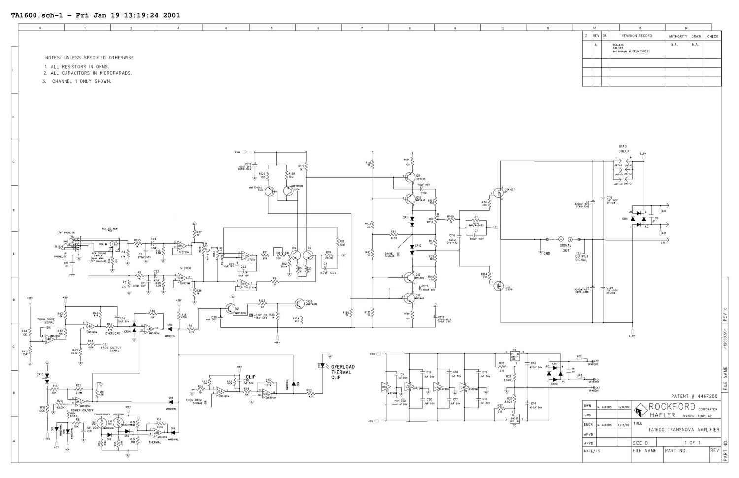 Hafler TA1600 schematic