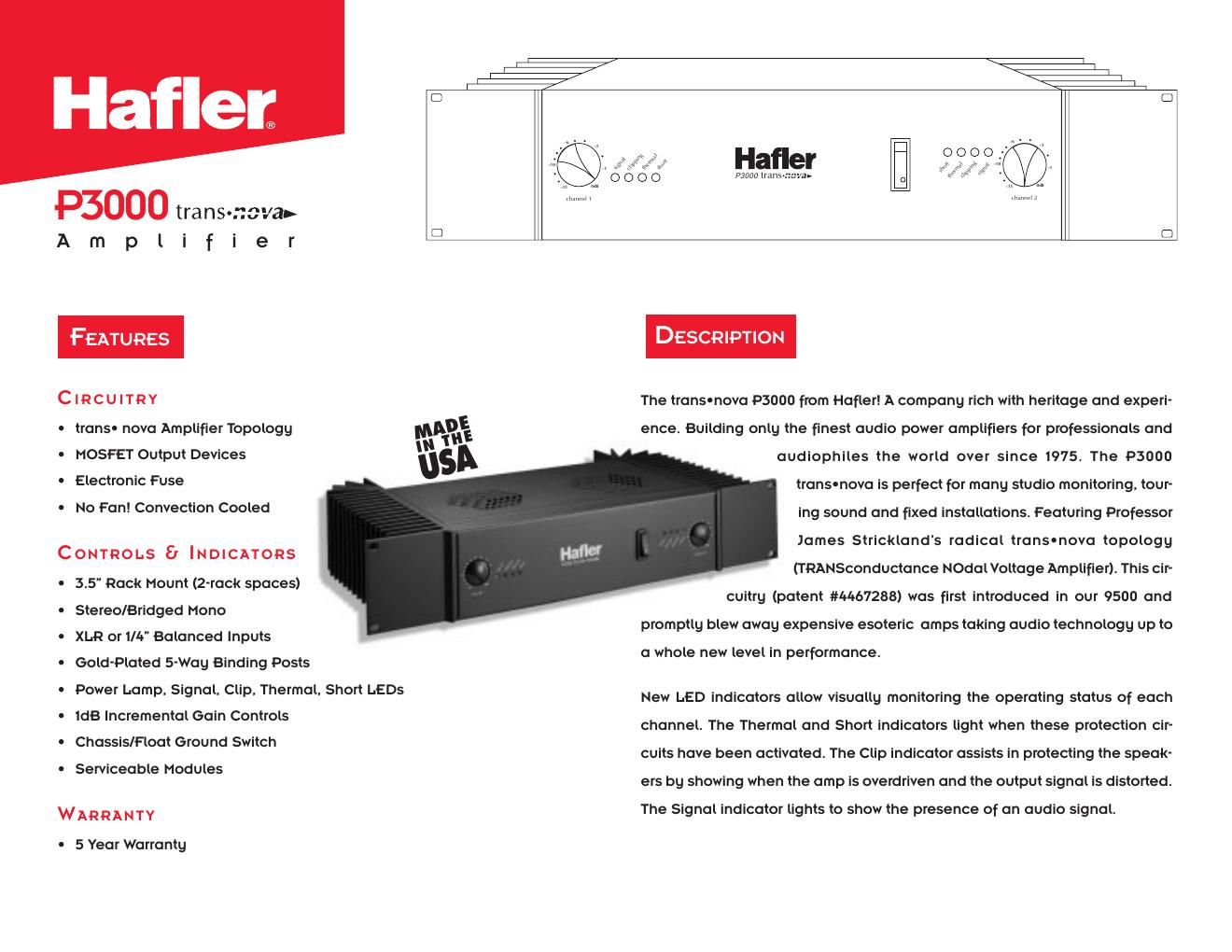 hafler p 3000 brochure