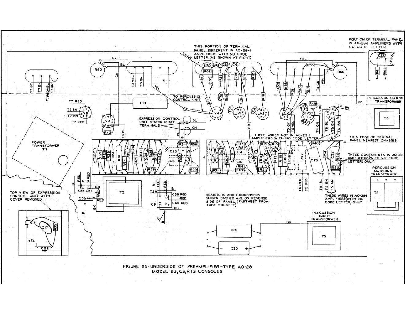 hammond ao 28 preamp b3 c3 layout