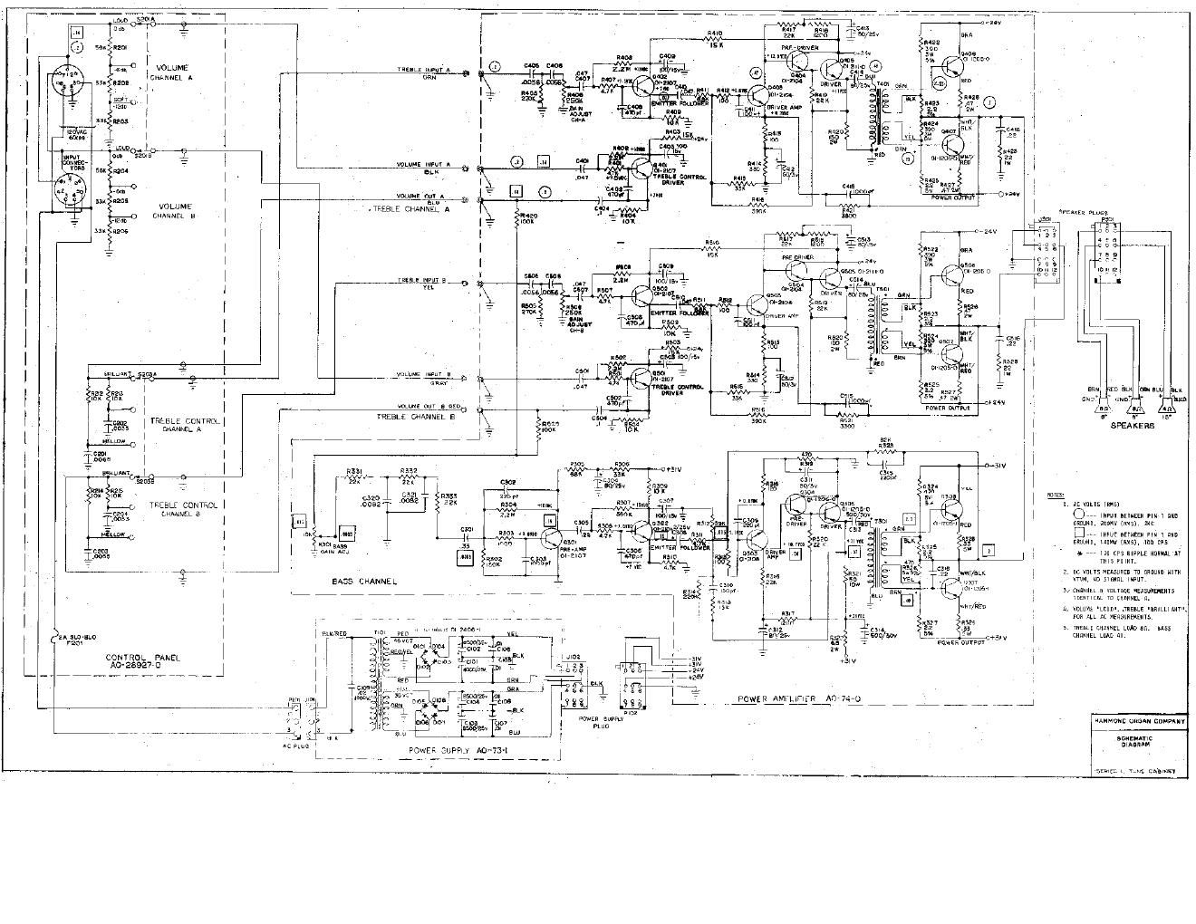 hammond ao 74 power amp series 1 cabinets schematic