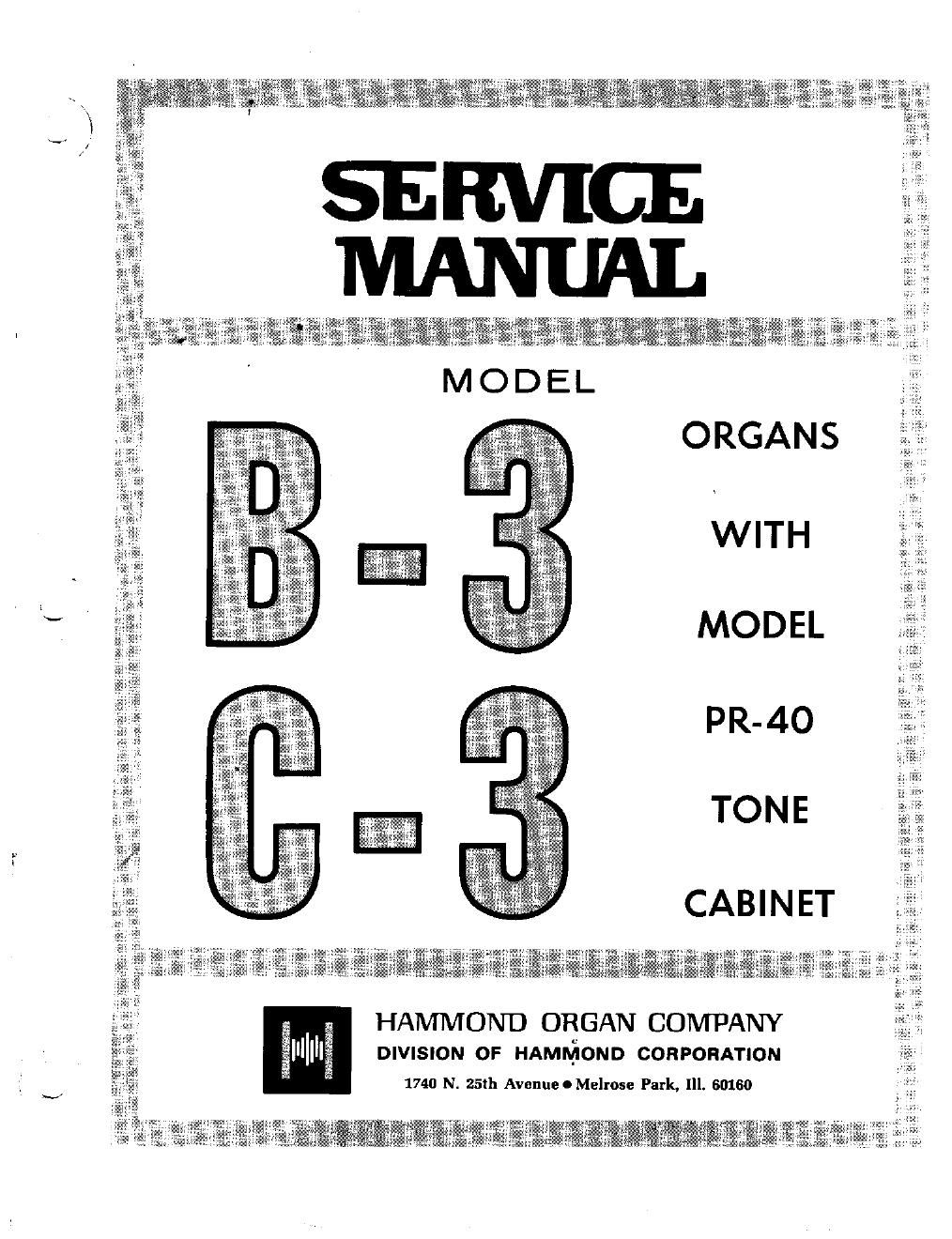 hammond b 3 c 3 pr40 service manual