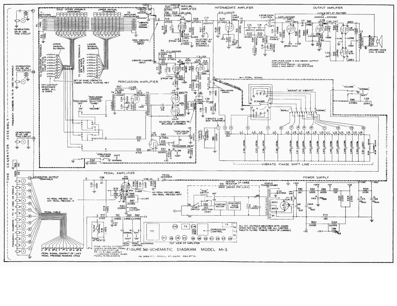 hammond m 3 later schematic