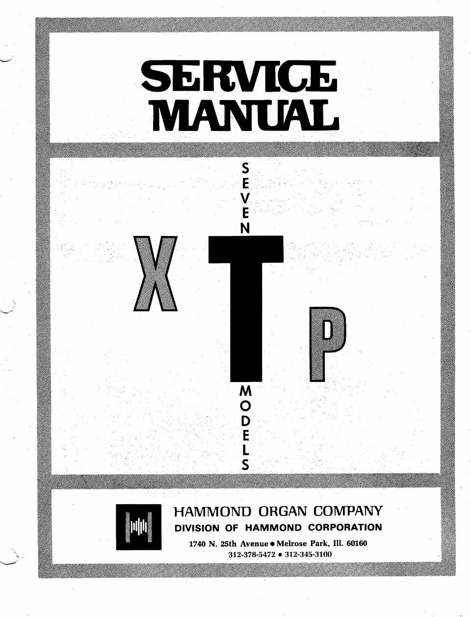 hammond xtp series service manual