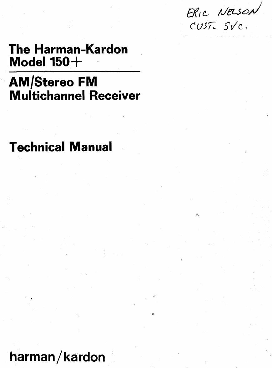 harman kardon 150 plus service manual