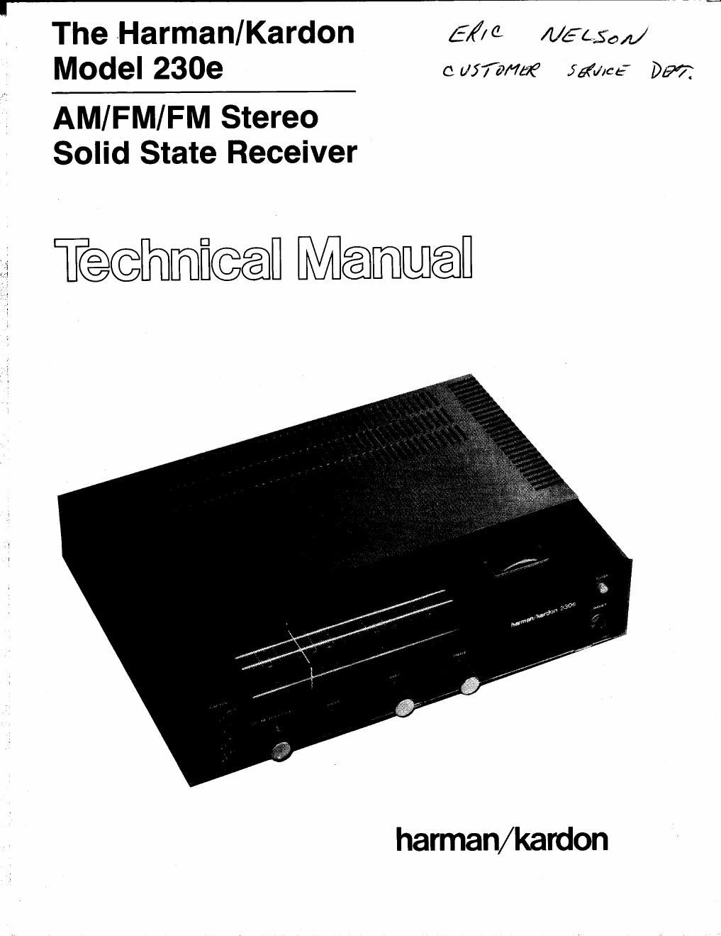 harman kardon 230 e service manual