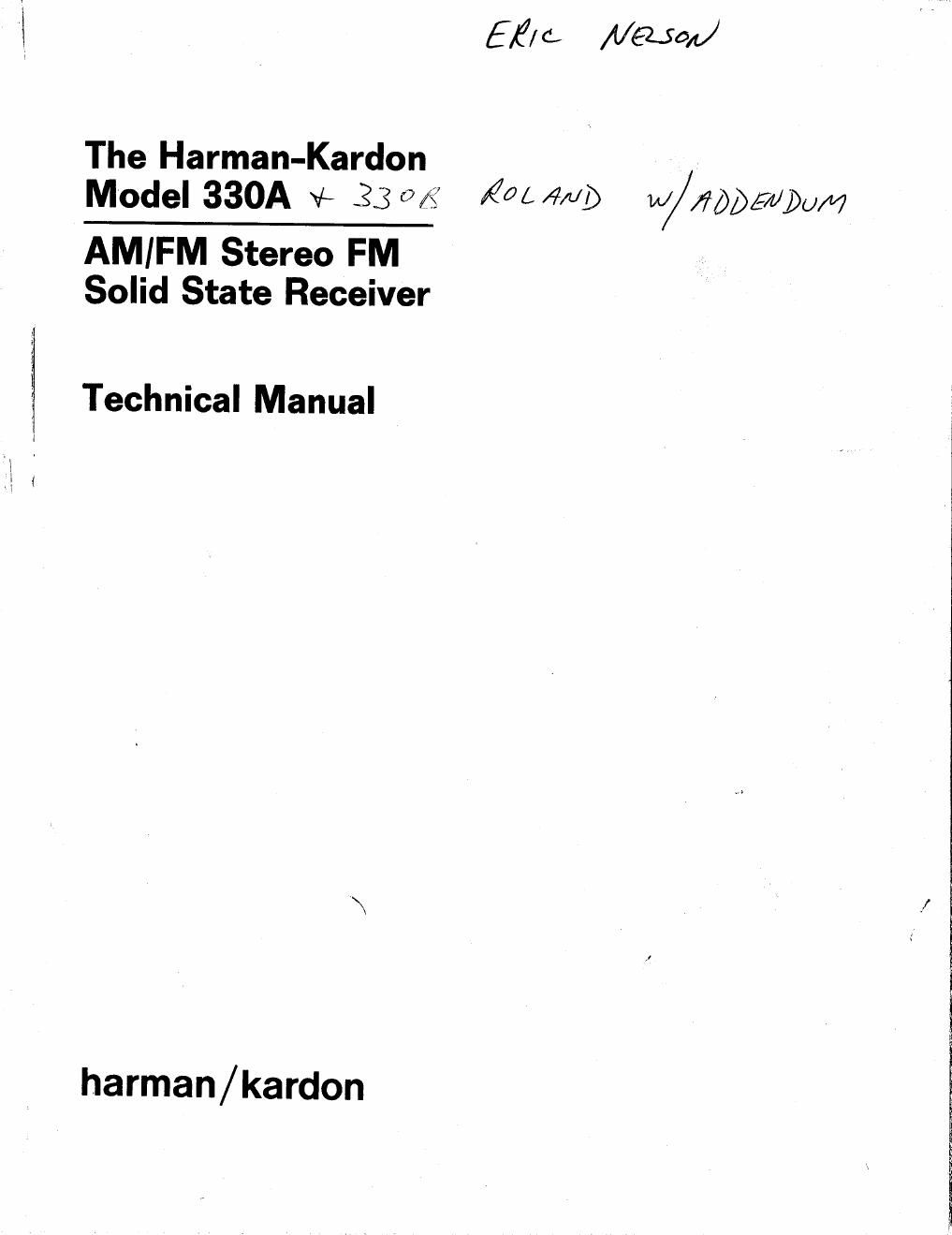 harman kardon 330 a b service manual