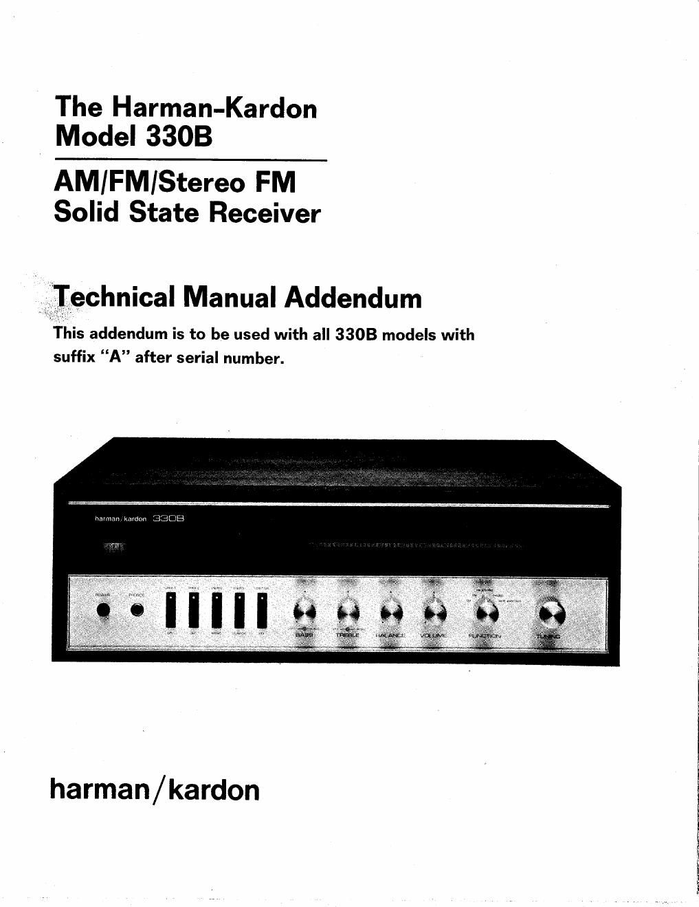 harman kardon 330 b service manual