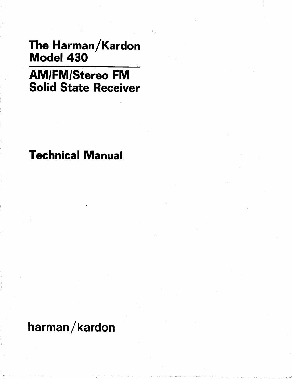 harman kardon 430 service manual