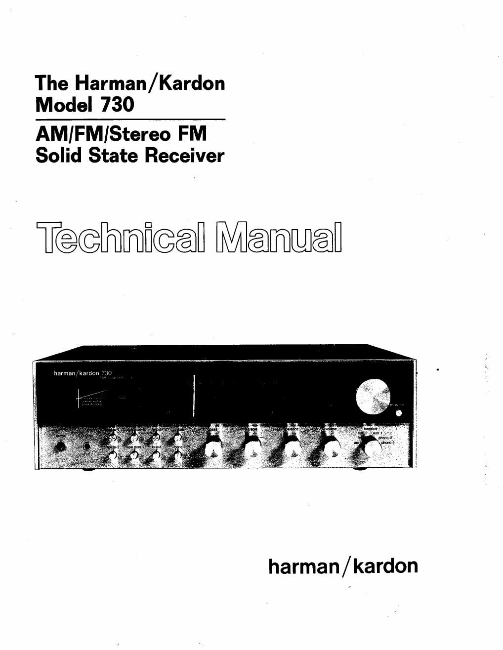 Harman Kardon 730 Service Manual