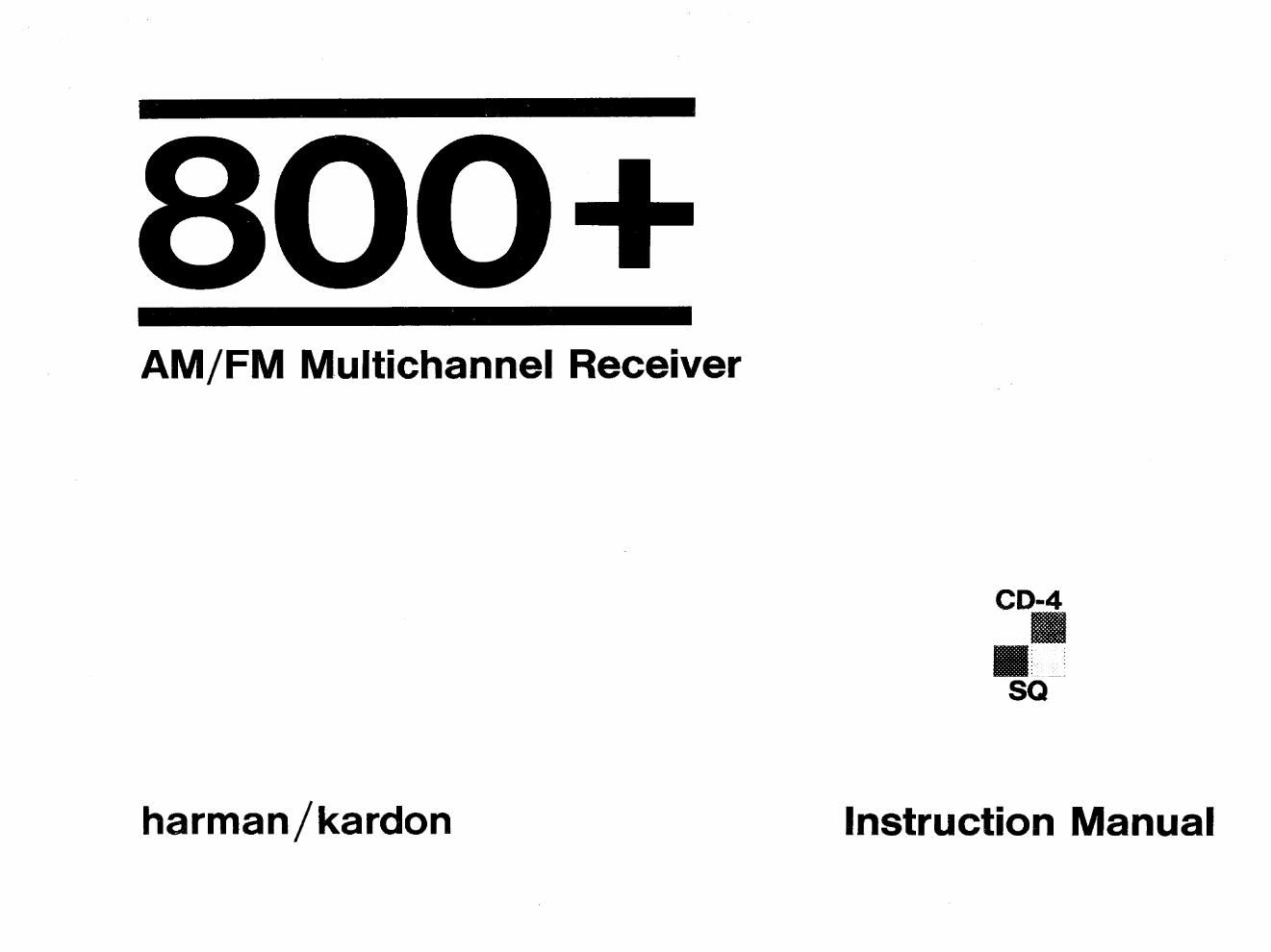 harman kardon 800 plus owners manual