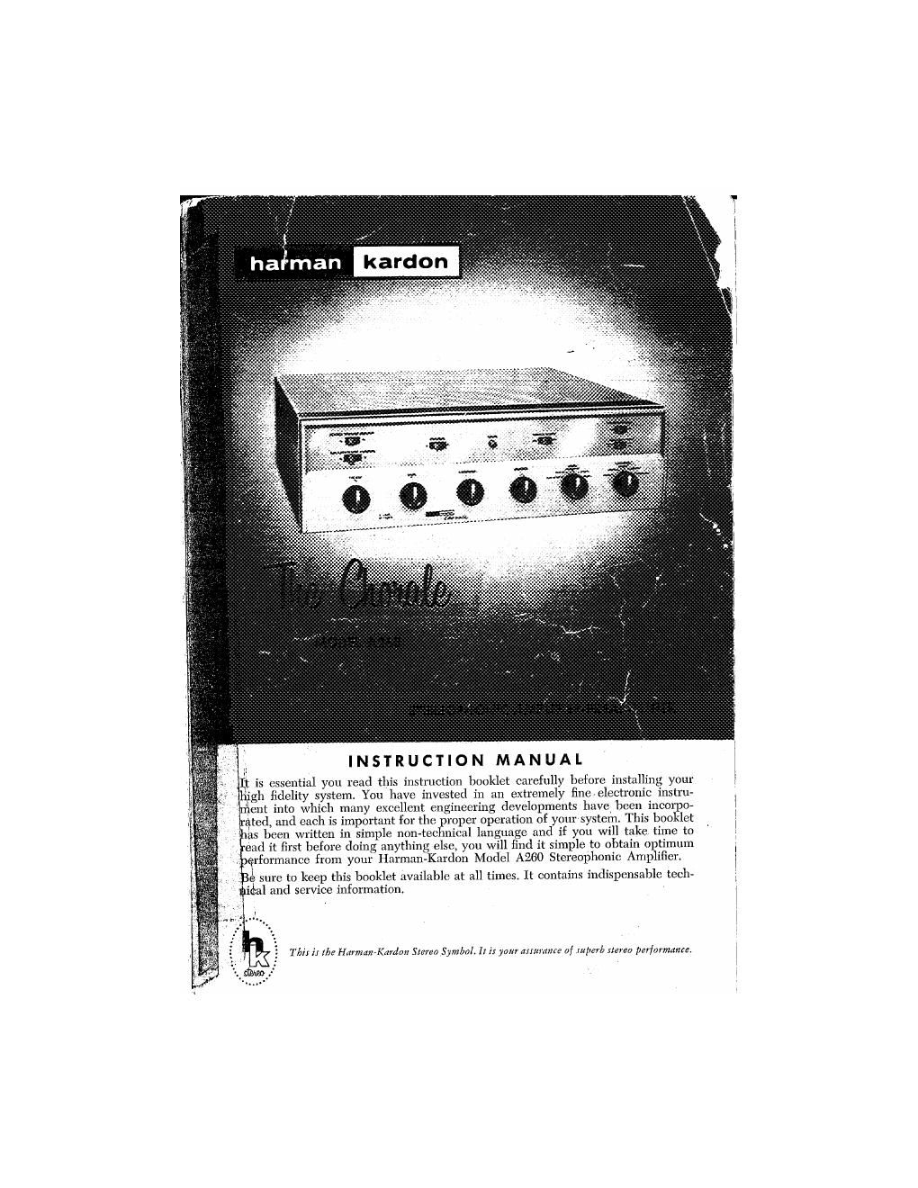 harman kardon a 260 owners manual