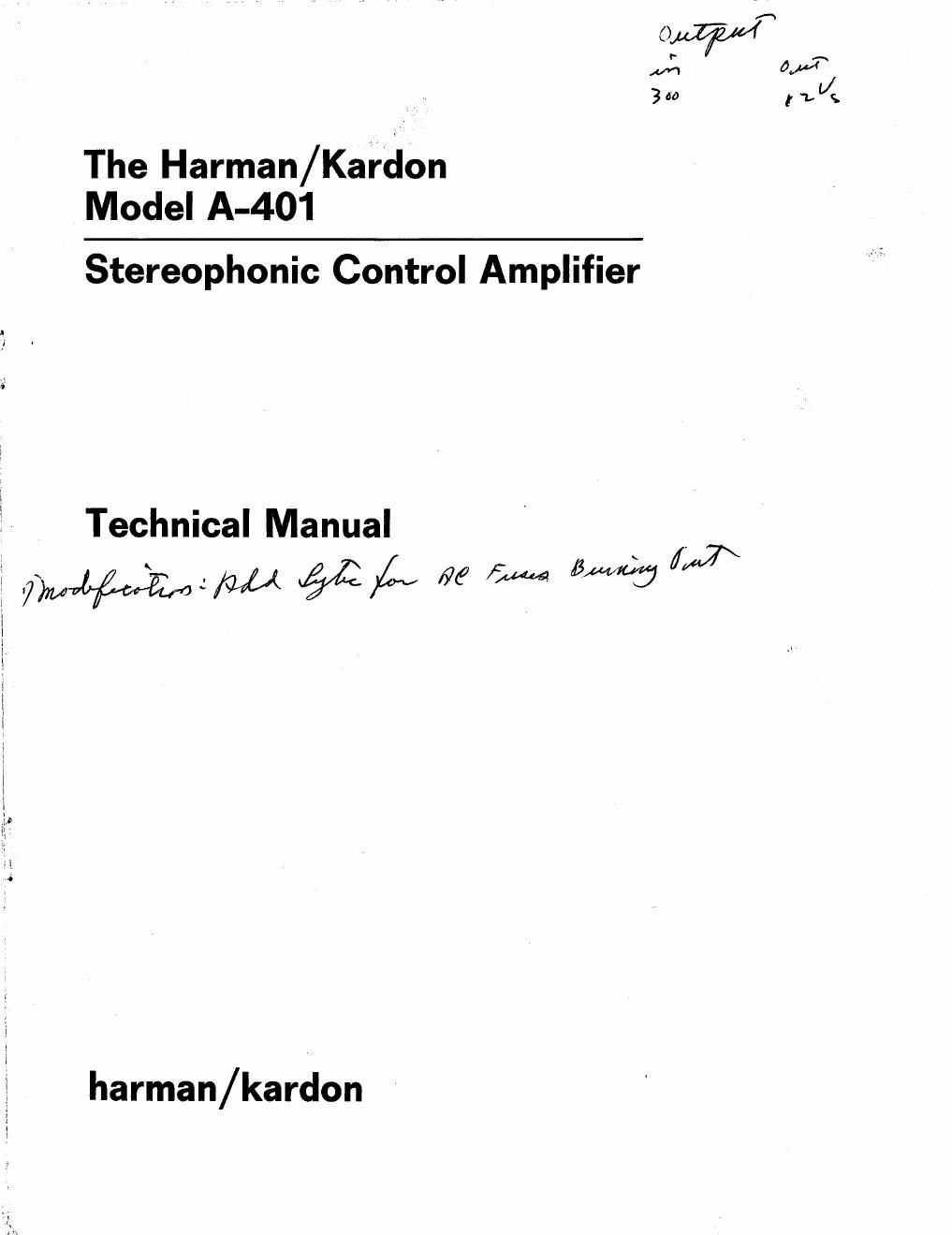 harman kardon a 401 service manual