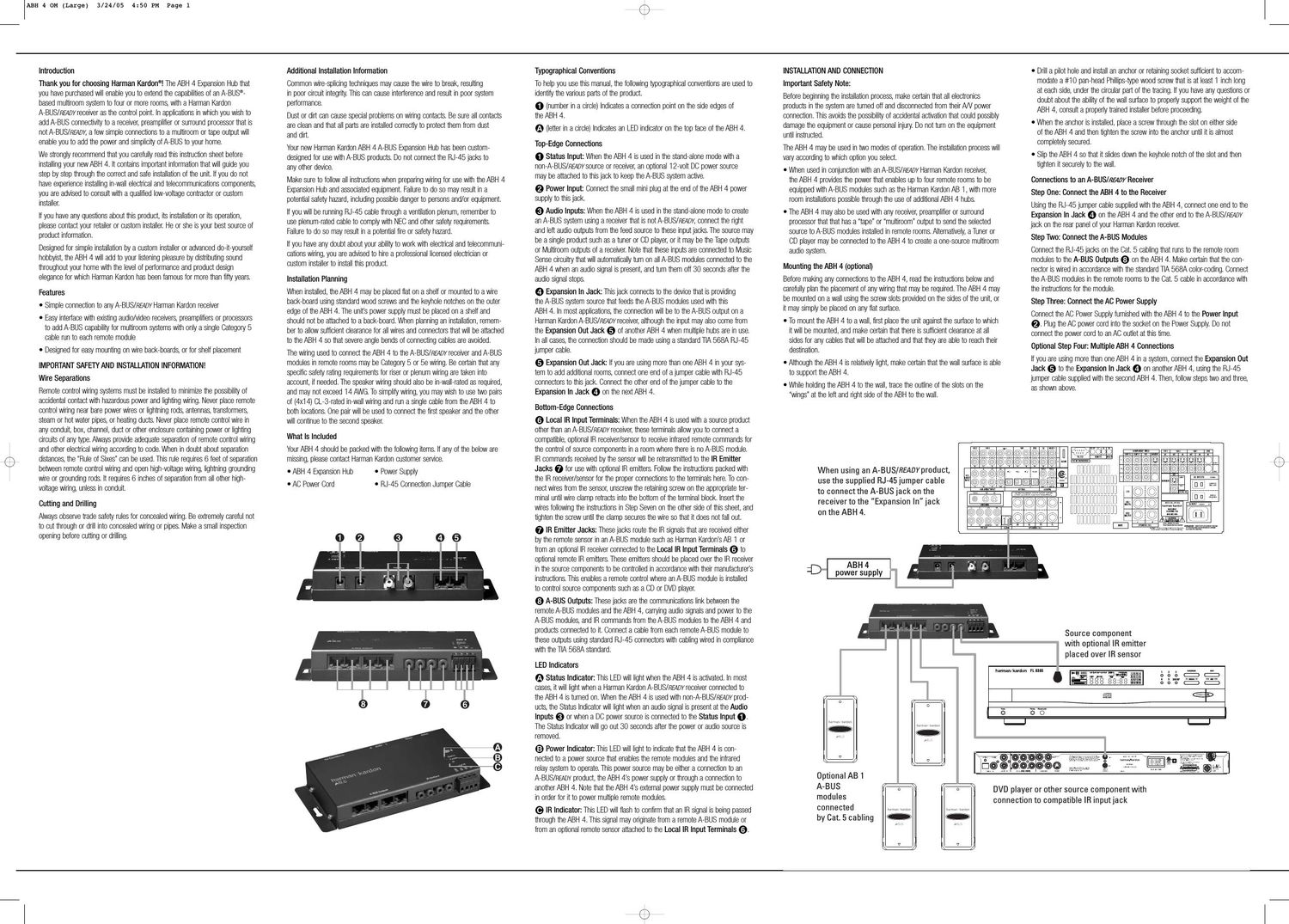 harman kardon abh 4 owners manual