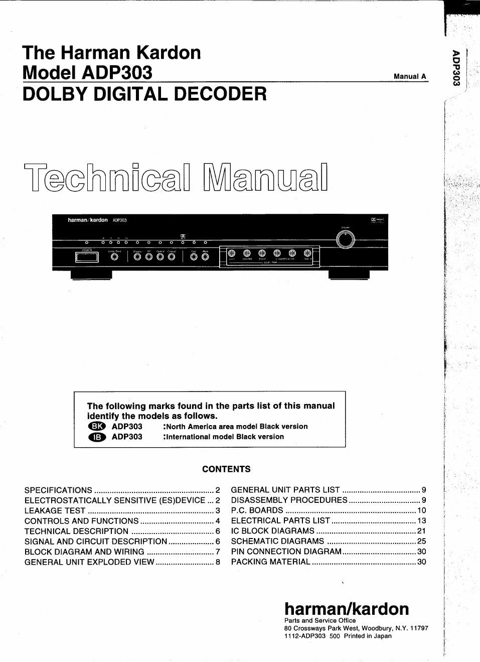 harman kardon adp 303 service manual