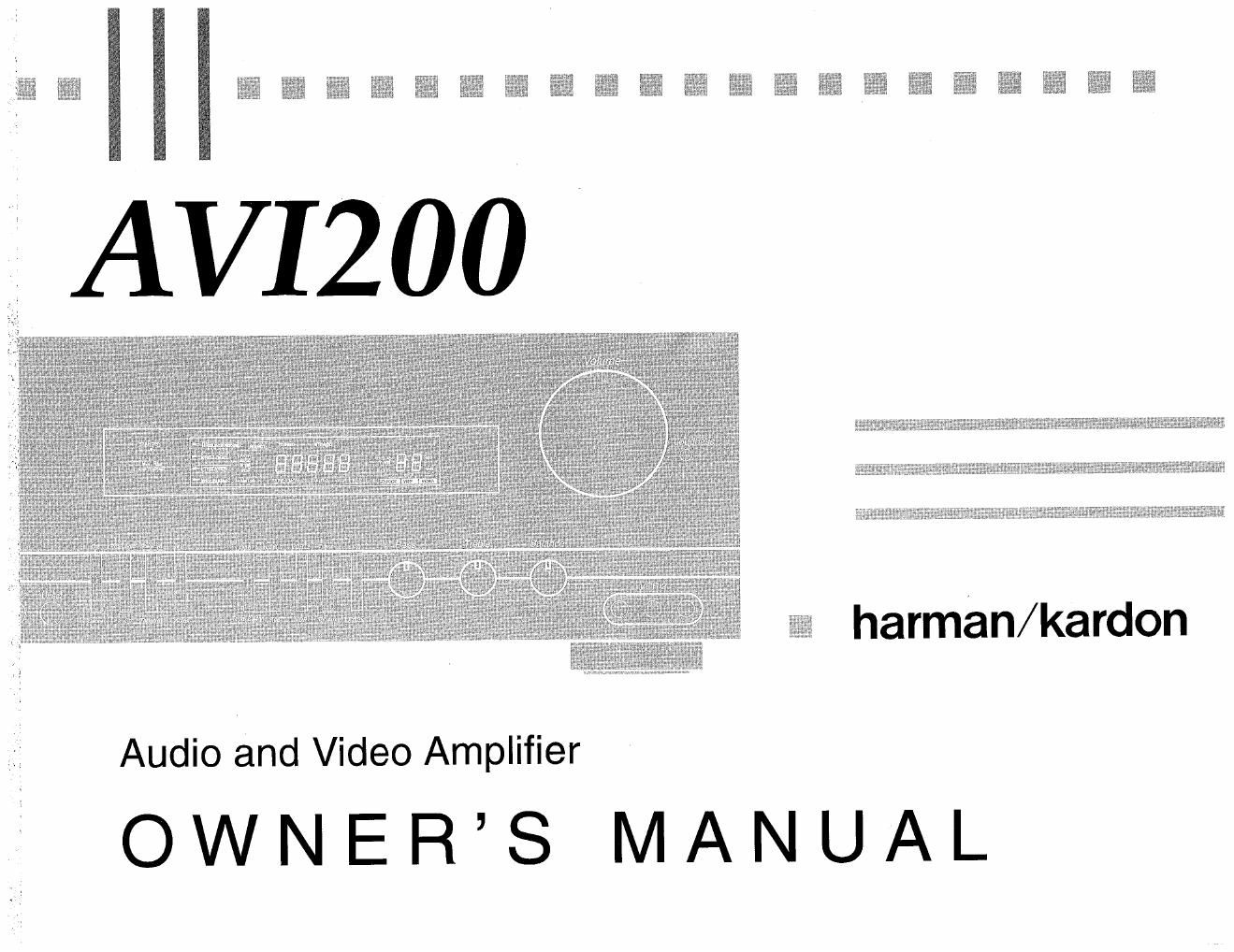 harman kardon avi 200 owners manual