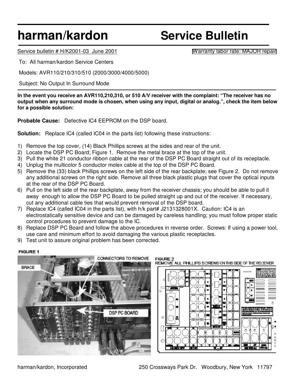 harman kardon avr 110 service manual