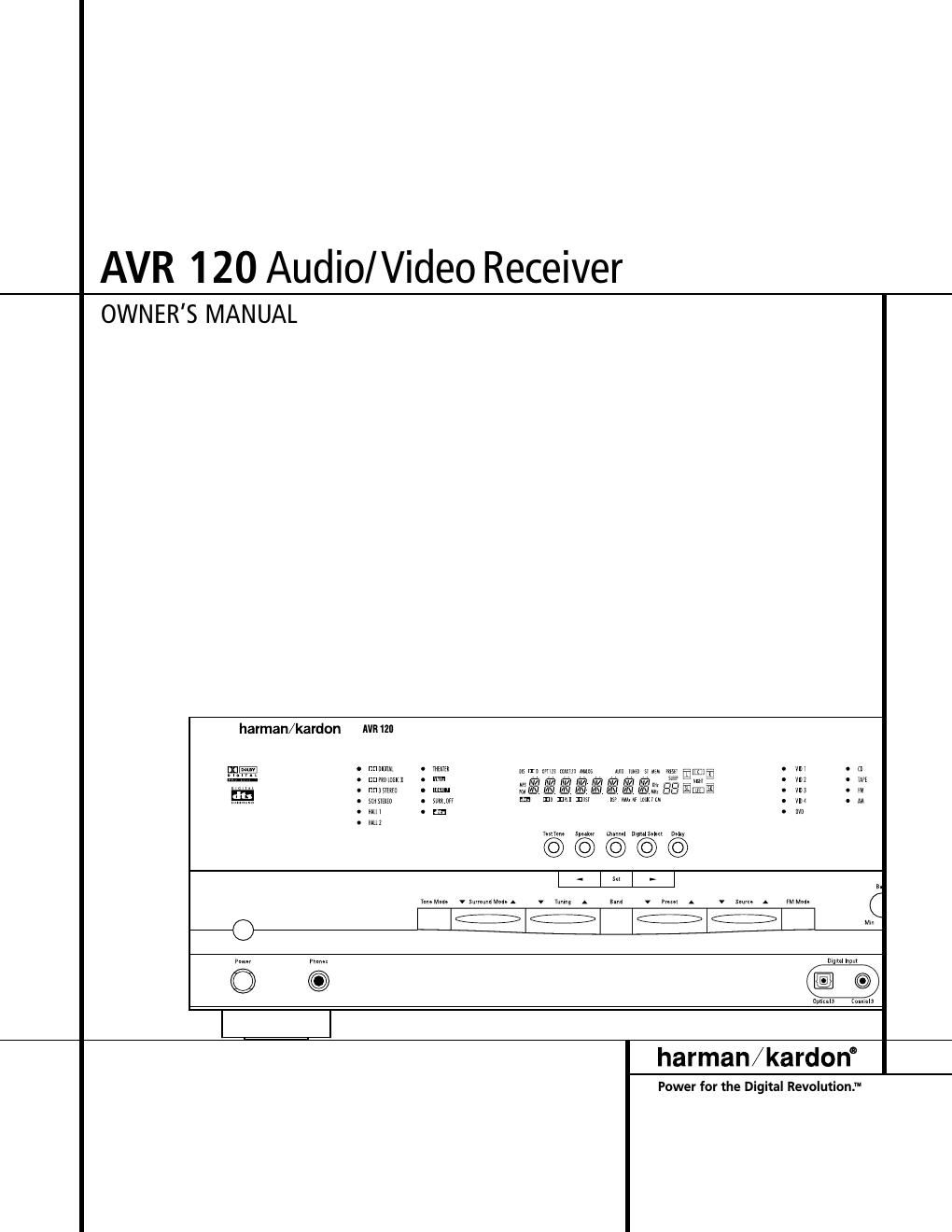 harman kardon avr 120 owners manual