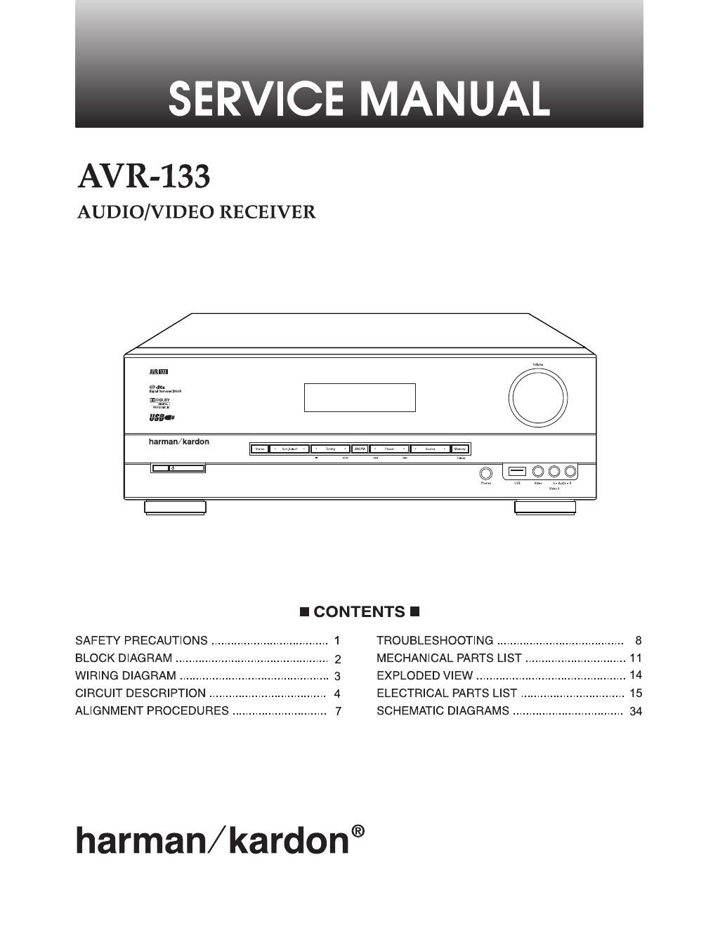 harman kardon avr 133