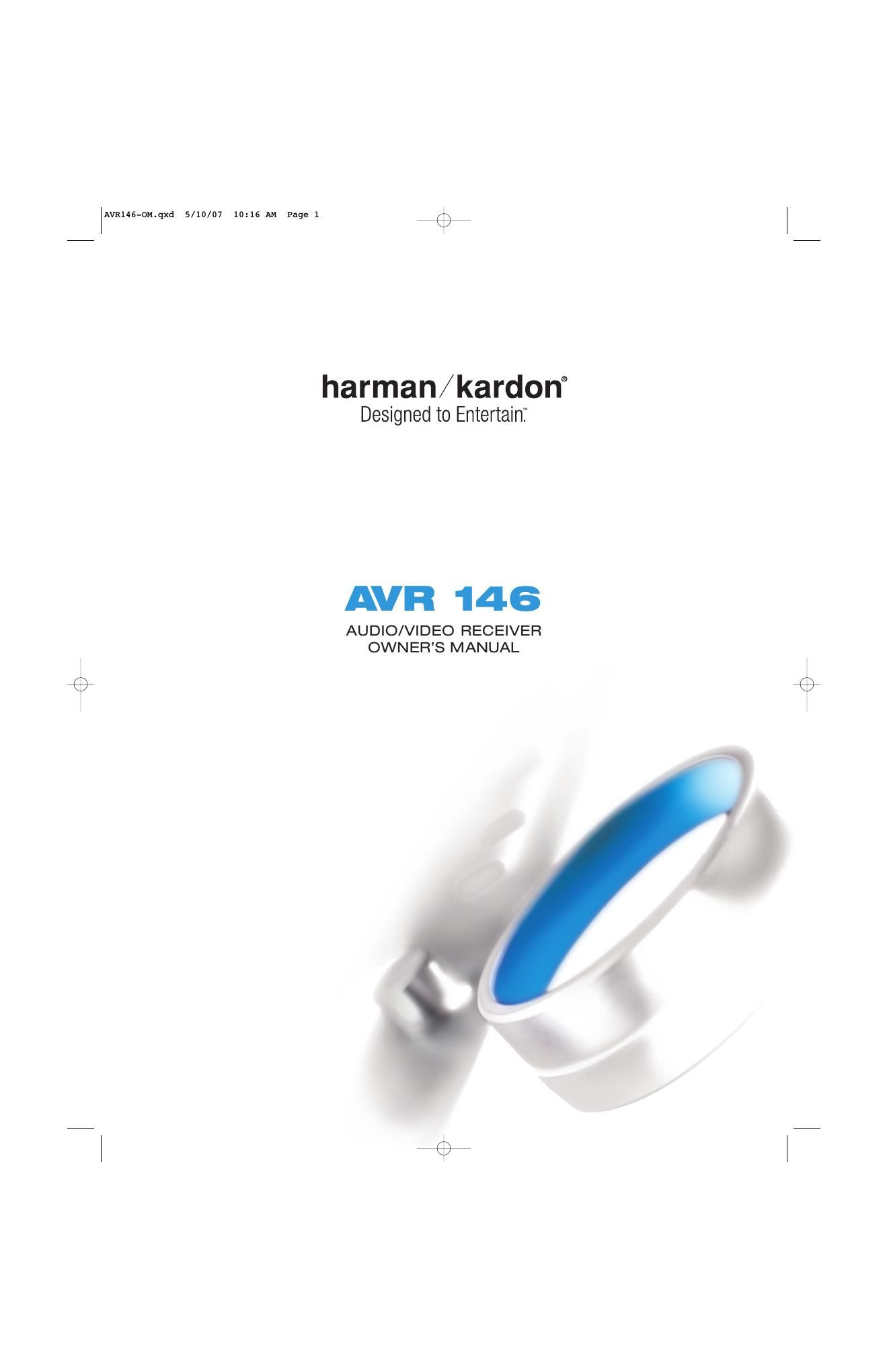 harman kardon avr 146 owners manual