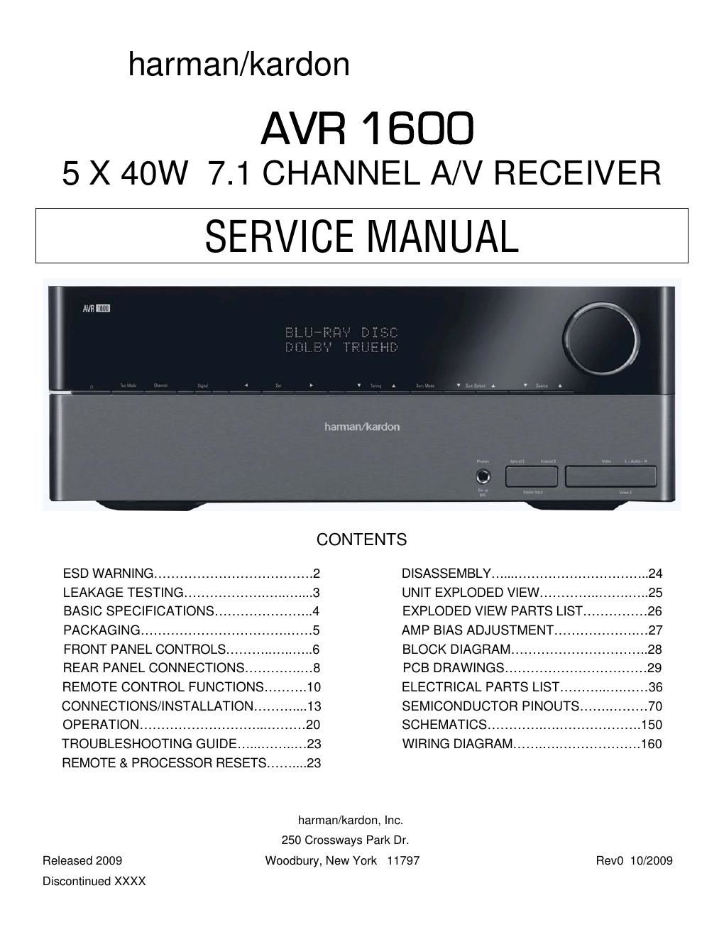 harman kardon avr 1600