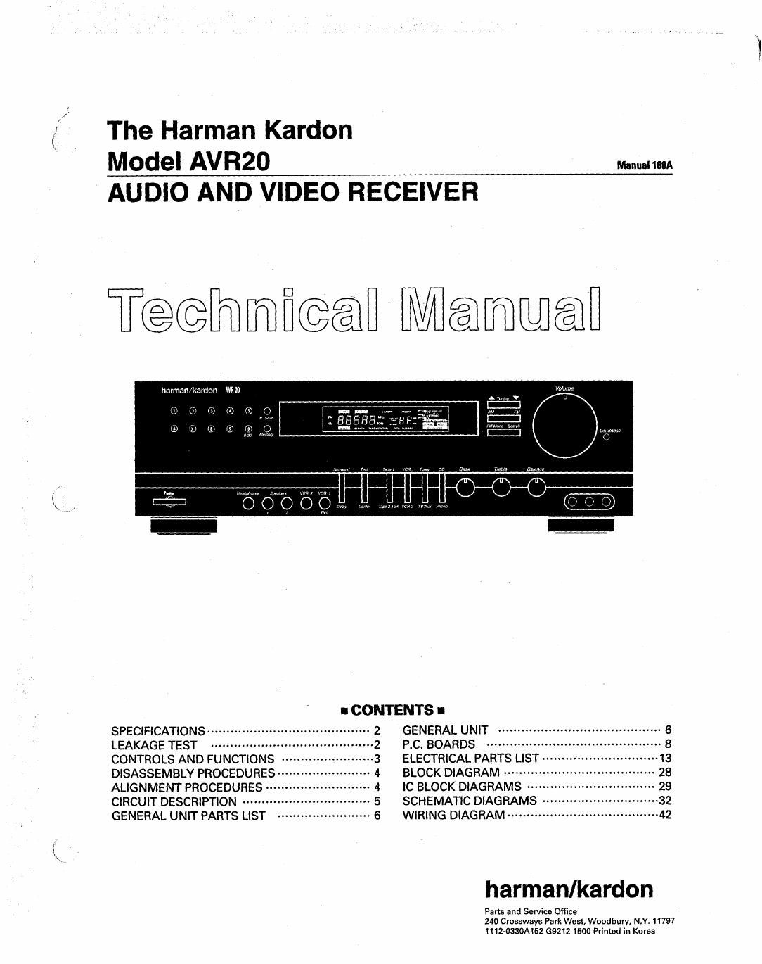 harman kardon avr 20