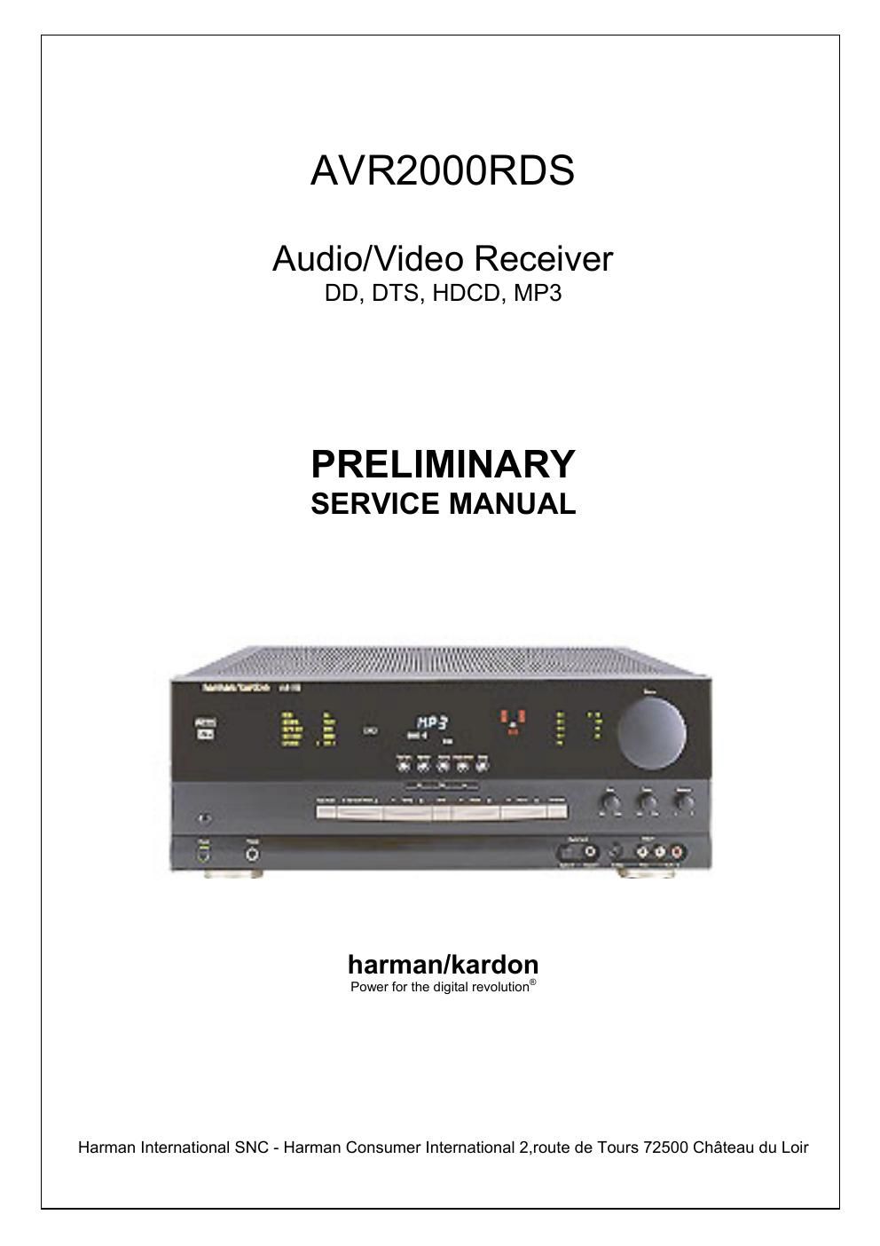 harman kardon avr 2000 rds service manual