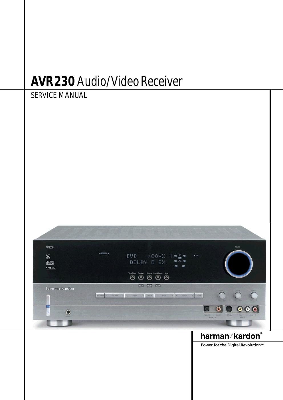 harman kardon avr 230 service manual 2