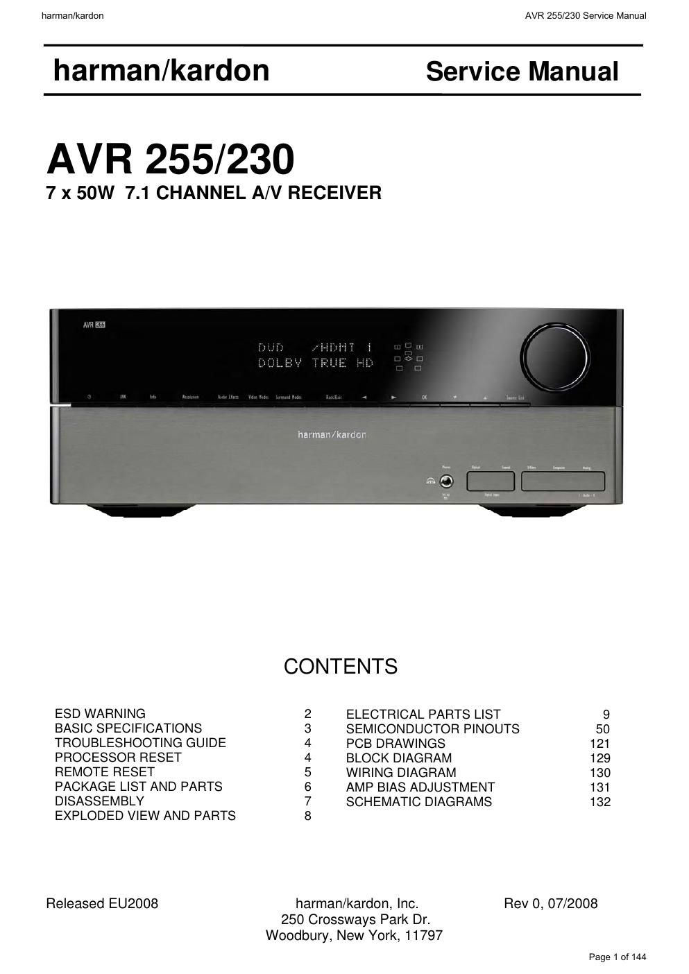 harman kardon avr 255 230