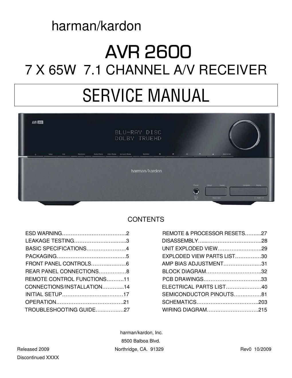 harman kardon avr 2600