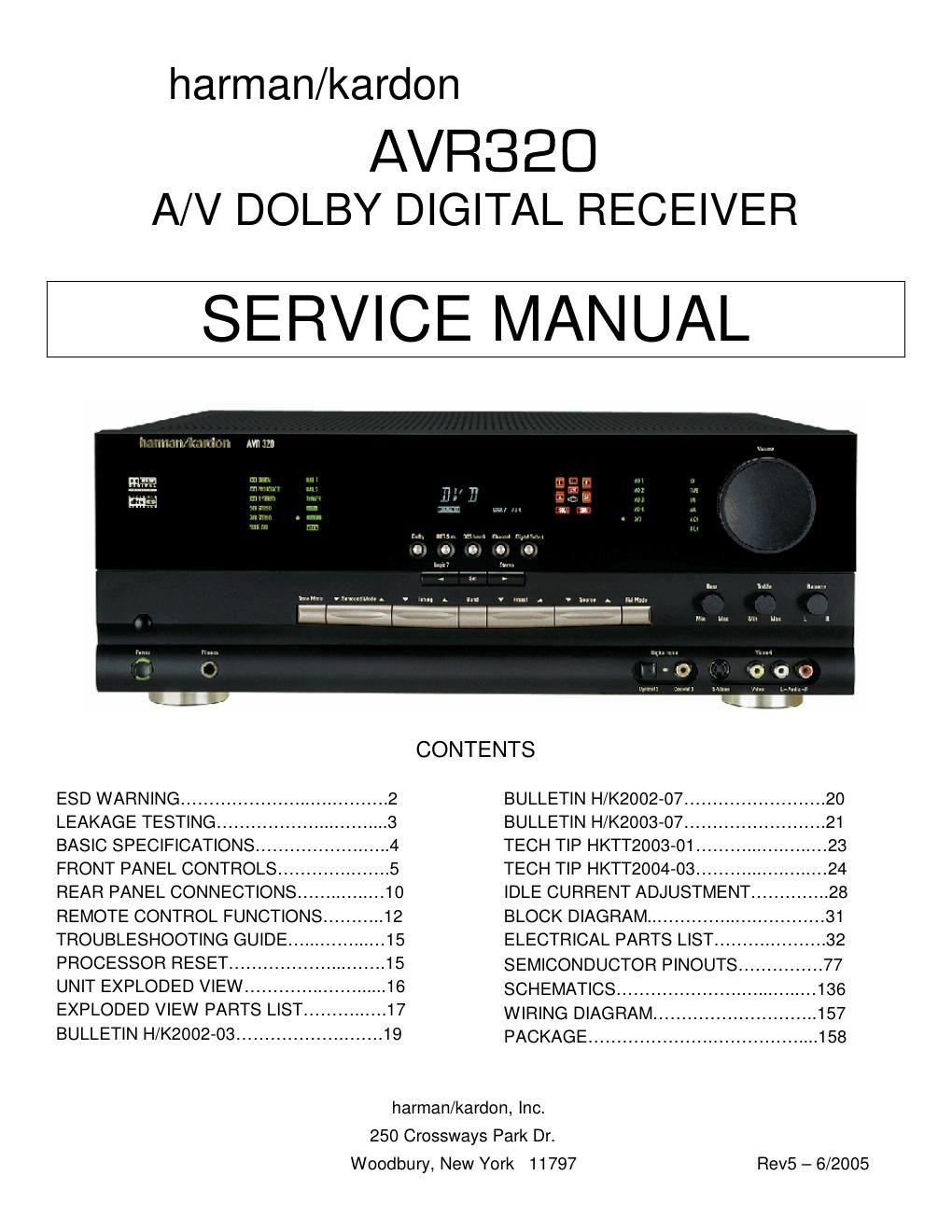 harman kardon avr 320 service manual