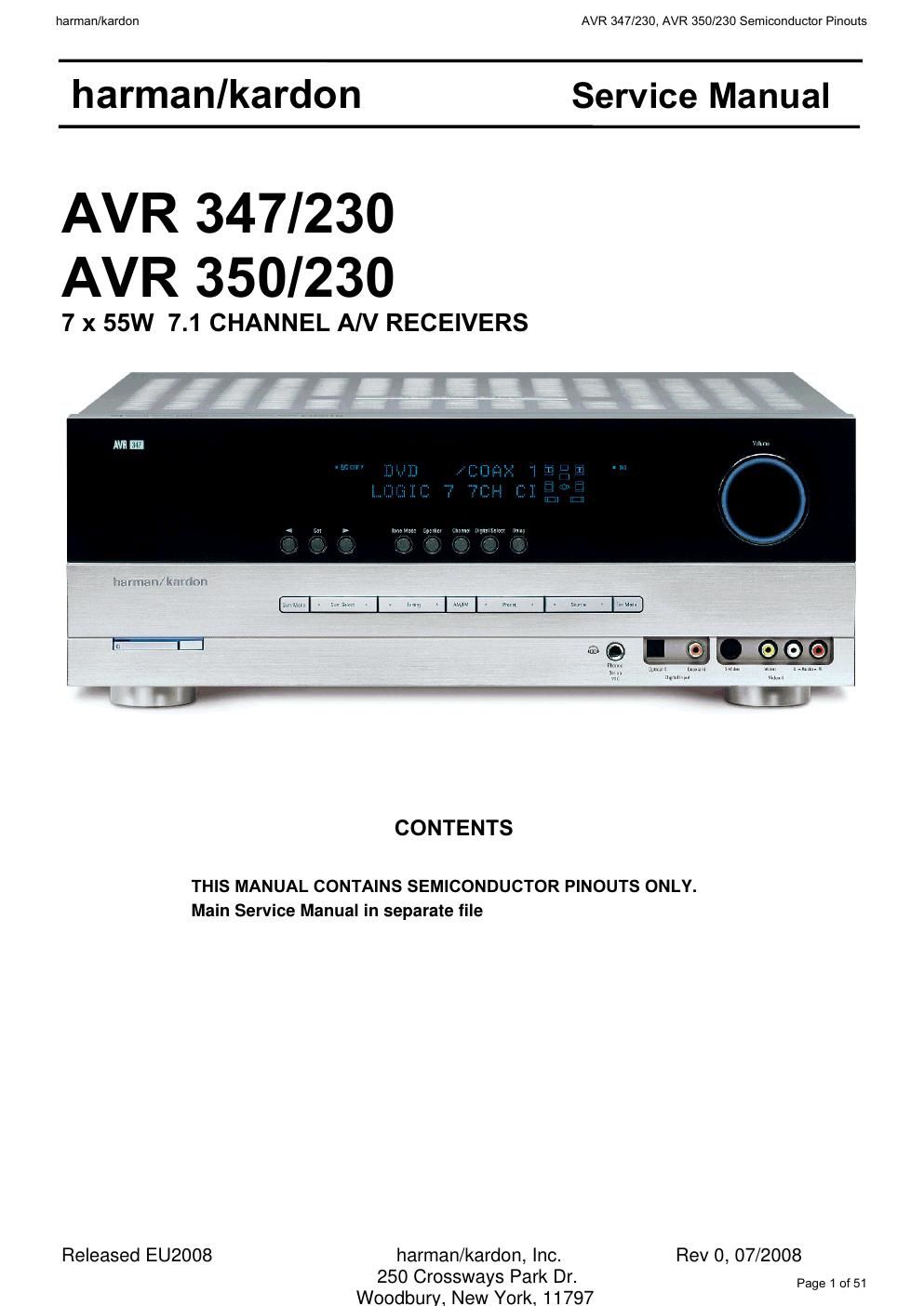 harman kardon avr 347 350 230