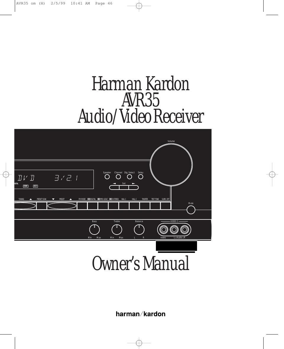 harman kardon avr 35 owners manual