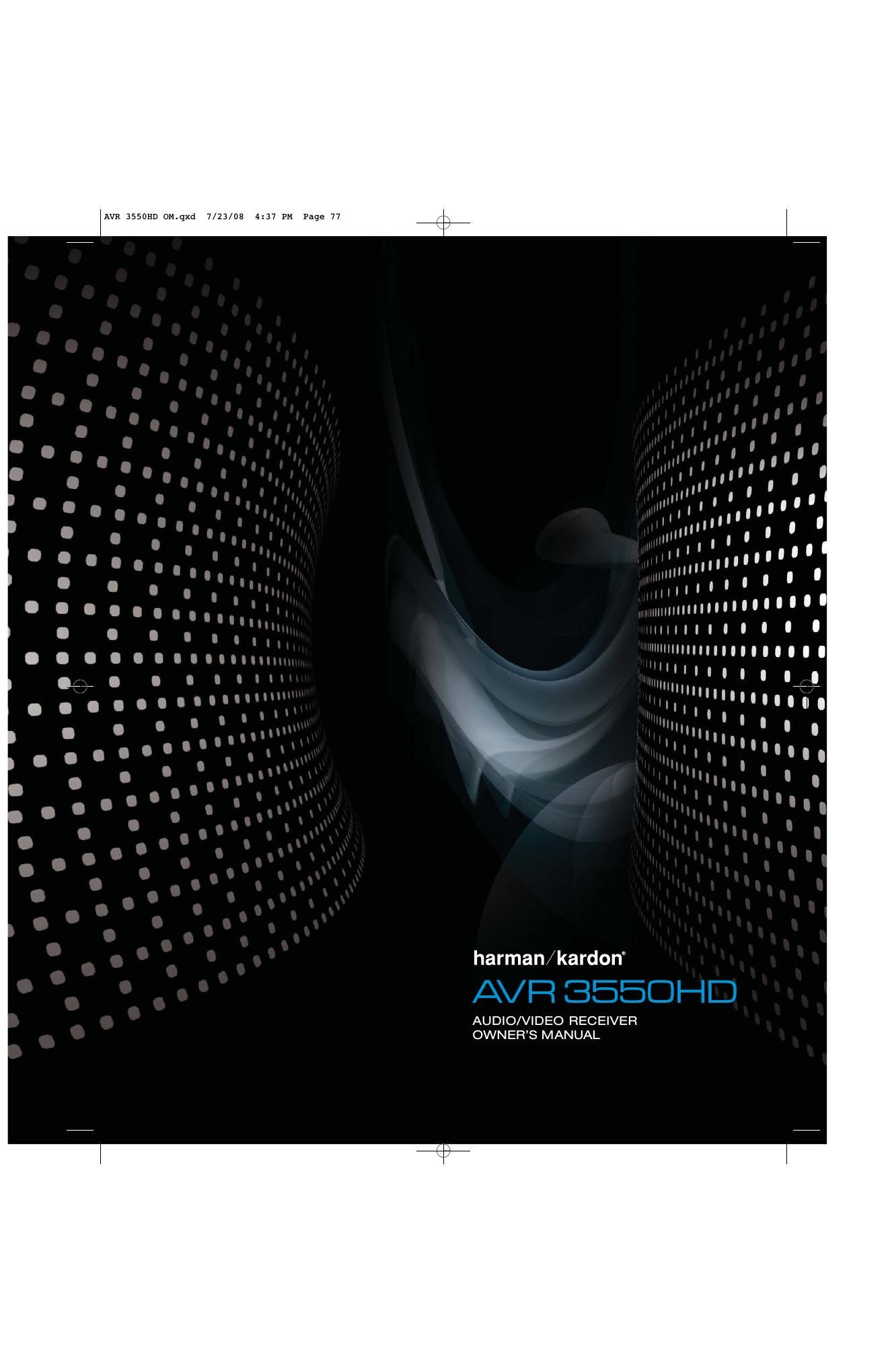 harman kardon avr 3550 hd owners manual