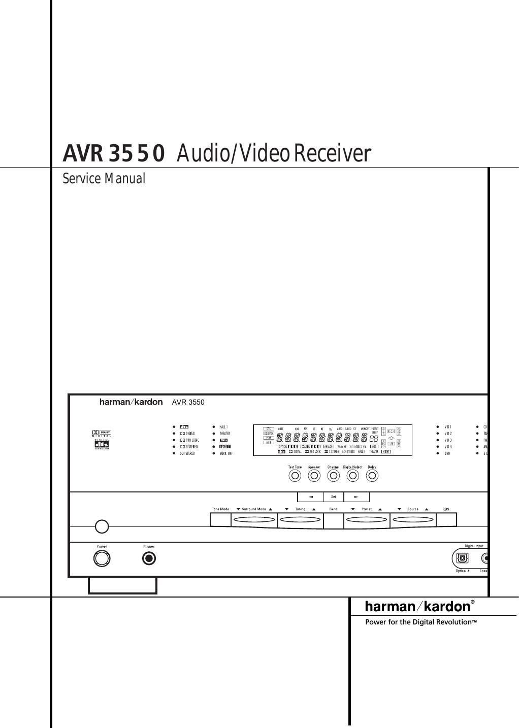 harman kardon avr 3550 service manual