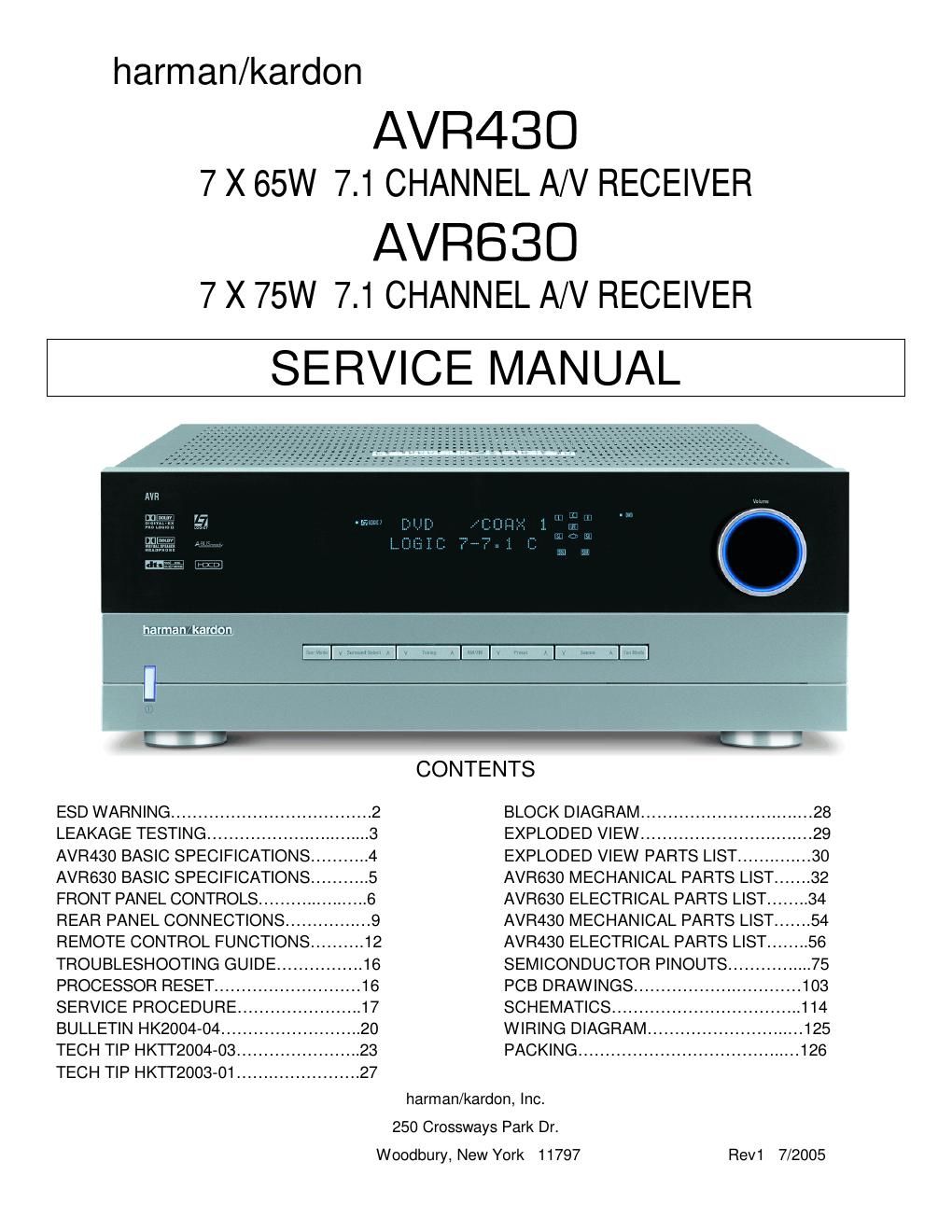 harman kardon avr 430 630