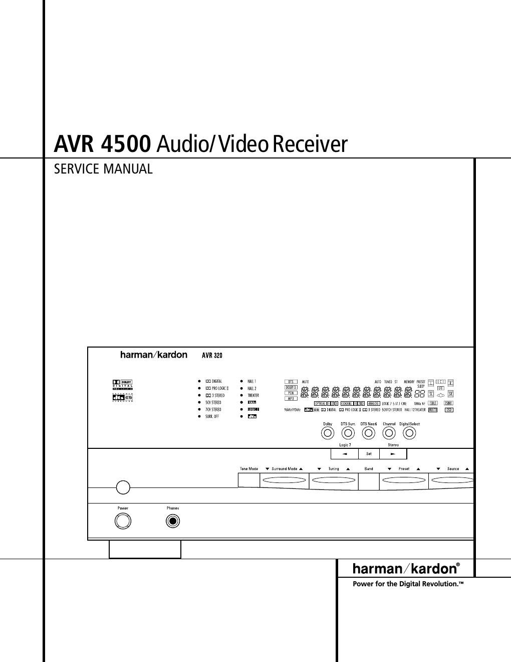 harman kardon avr 4500 service manual