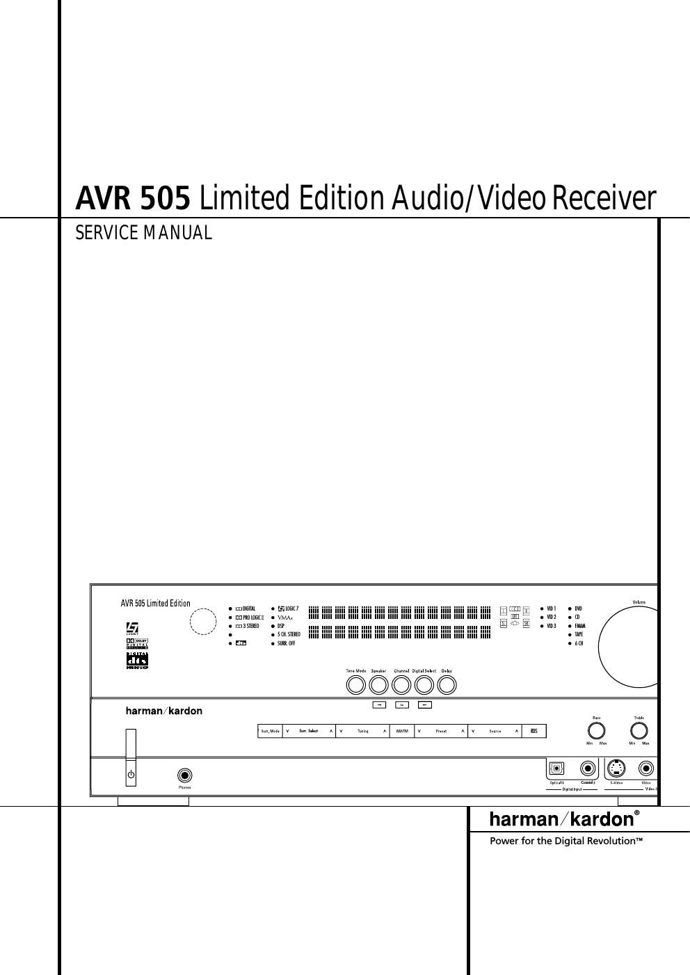 harman kardon avr 505 service manual