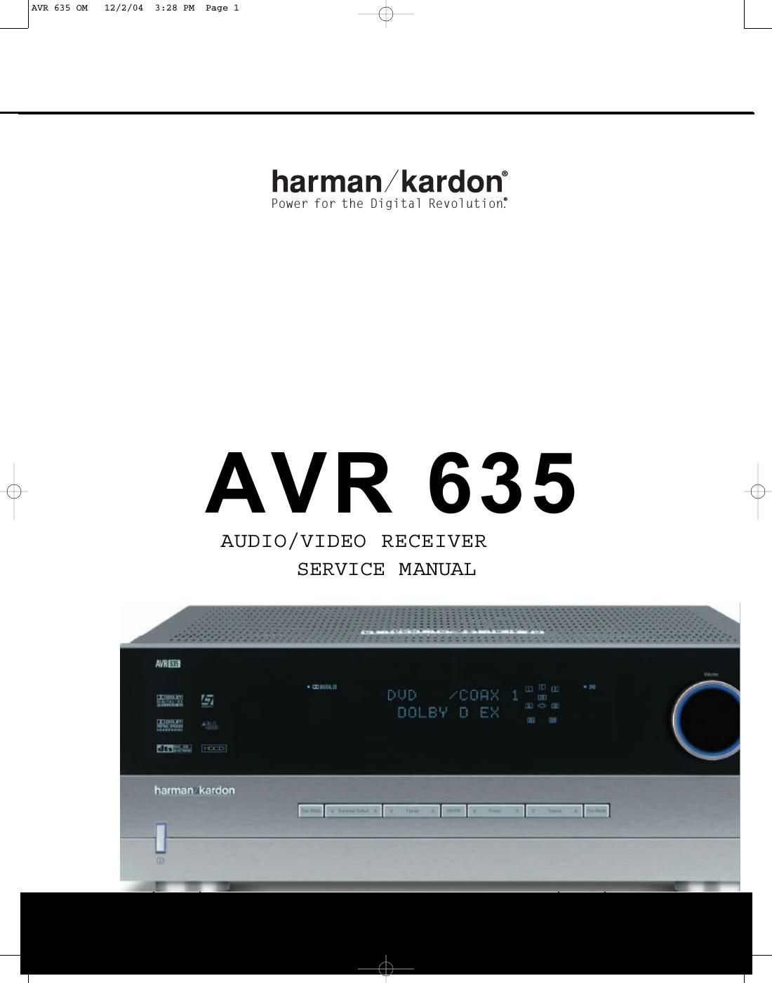 harman kardon avr 635 service manual