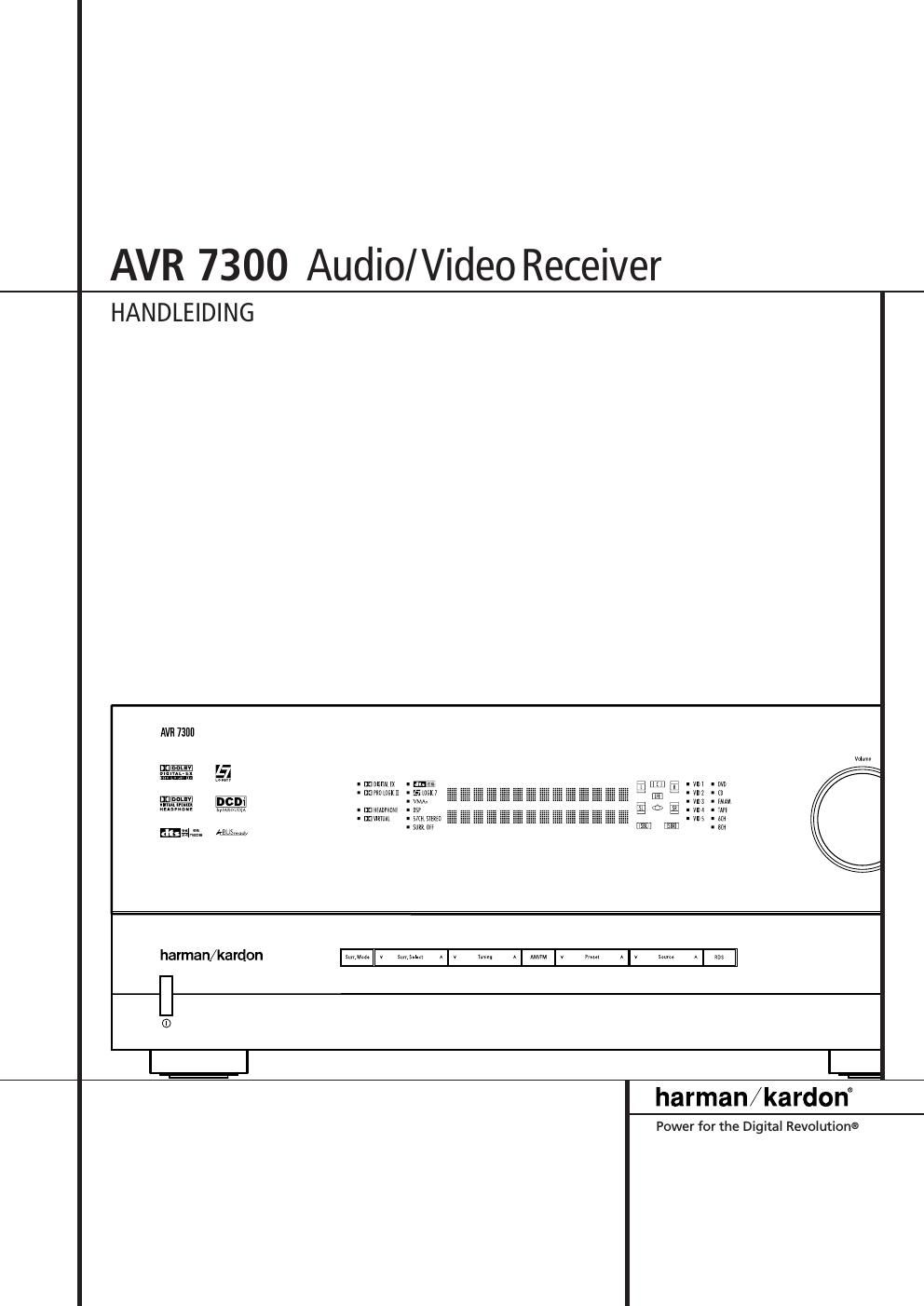 harman kardon avr 7300 handleiding