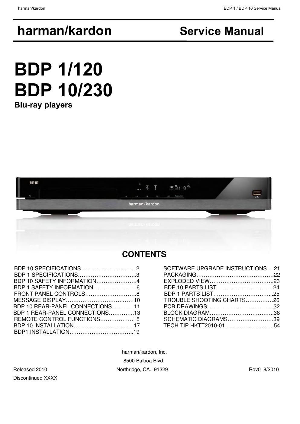 harman kardon bdp 1 10