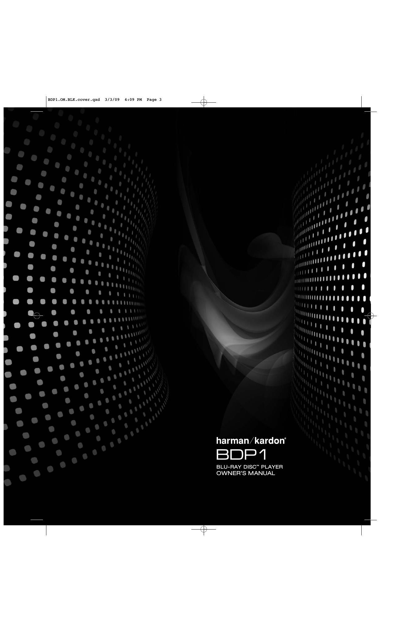 harman kardon bdp 1 owners manual