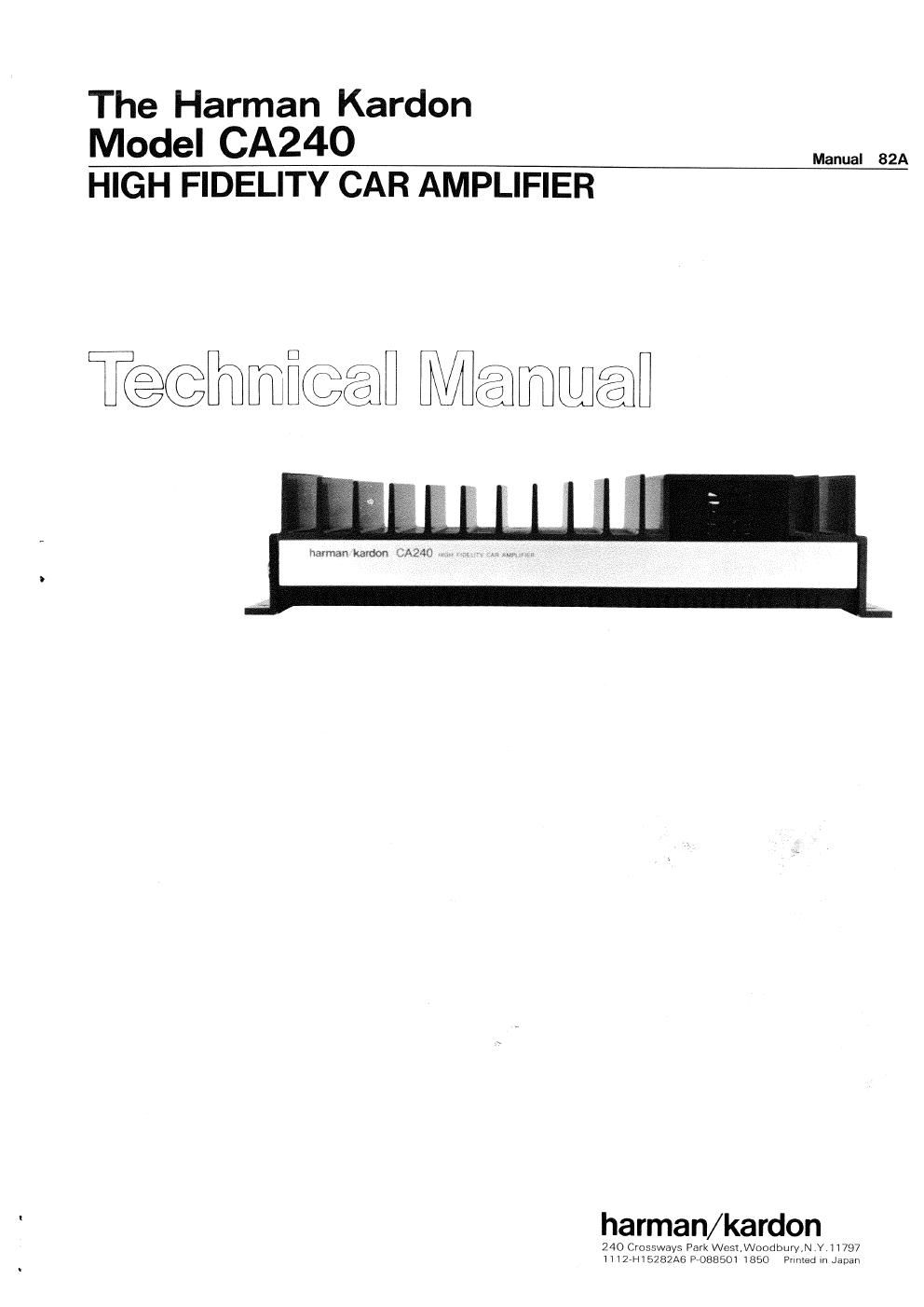 harman kardon ca 240 service manual