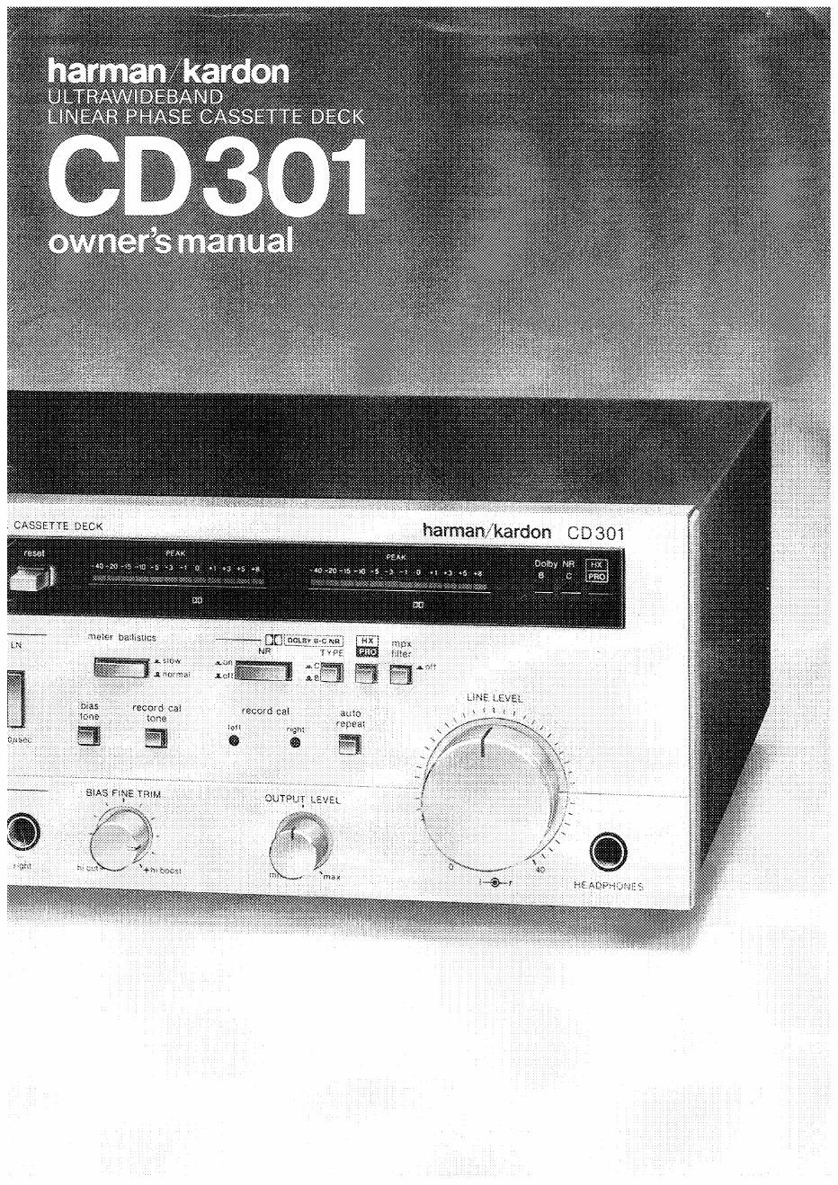 harman kardon cd 301 owners manual